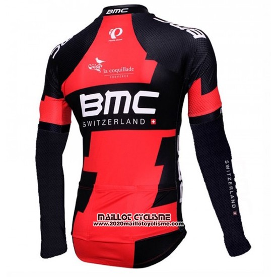 2016 Maillot Ciclismo BMC Noir et Rouge Manches Longues et Cuissard